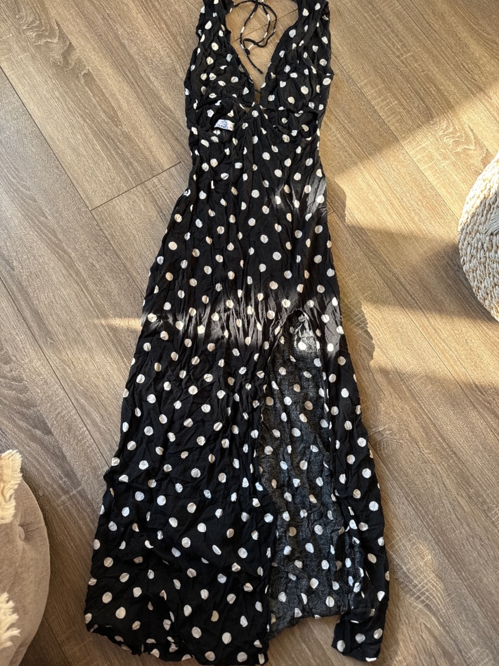 Vintage black and white polkadot dress